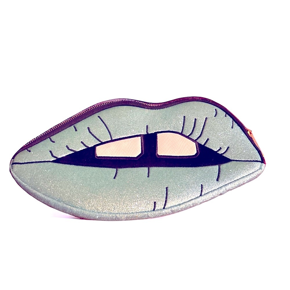 Skinny Dip glittery lips clutch or makeup zippered pouch. New without tags.